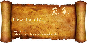 Rácz Hermiás névjegykártya